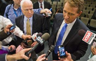 McCain,Flake “Willing” to Negotiate with House McCain_Flake_Mesa_town_hall