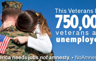 750,000 Veterans Are Unemployed. We need jobs not amnesty.