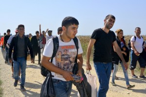 Syrian refugees on their way to EU, Serbia-Croatia border