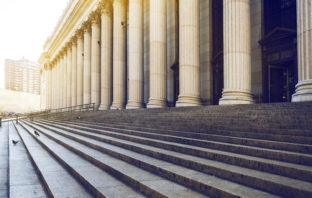 Marble columns stairs