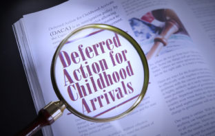 Deferred Action for Childhood Arrivals words under a magnifying glass