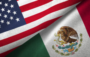 United States and Mexico flags