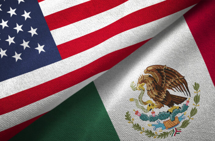 United States and Mexico flags